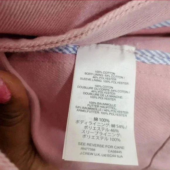 NWT! J.Crew Pale Pink Heavy Cotton Pea Coat. Size 10 - Picture 8 of 12